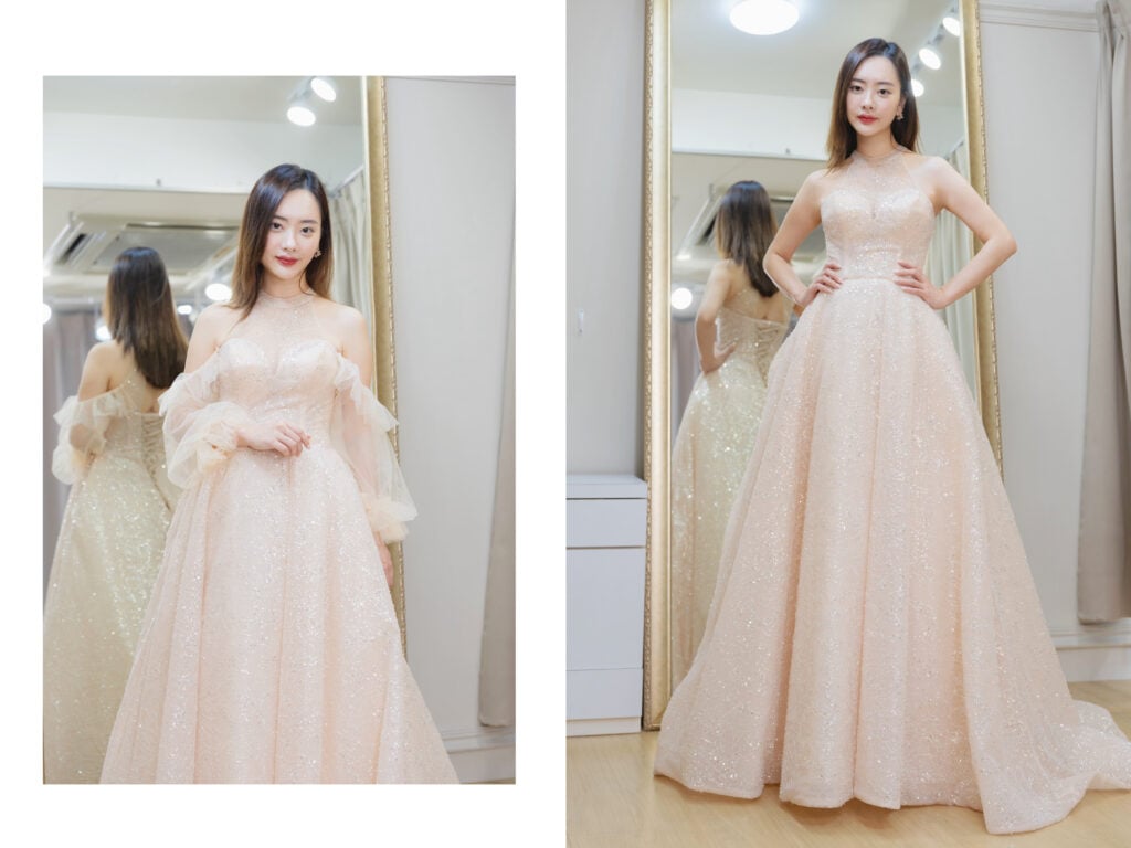 搶先看！拍照特殊款造型禮服，透明不加價新款婚紗試穿心得