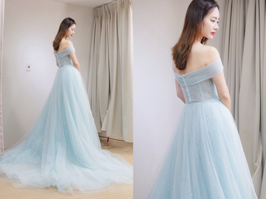 搶先看！拍照特殊款造型禮服，透明不加價新款婚紗試穿心得