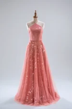 玫瑰氣泡晚宴禮服