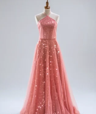 玫瑰氣泡晚宴禮服