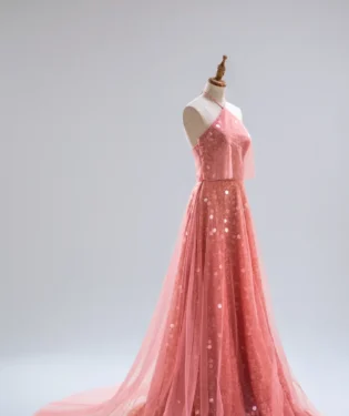 玫瑰氣泡晚宴禮服