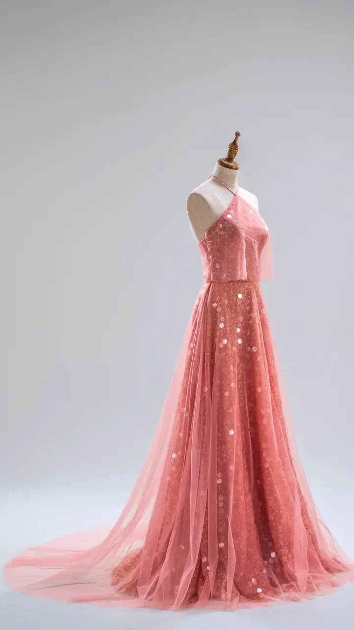 玫瑰氣泡晚宴禮服