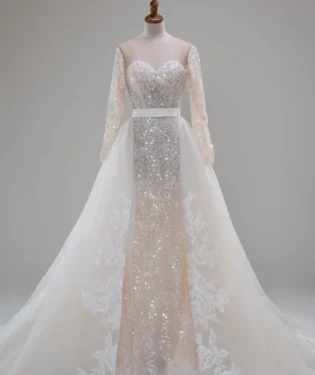 銀燼光語白紗禮服