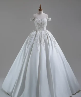 庭光宮廷白紗禮服