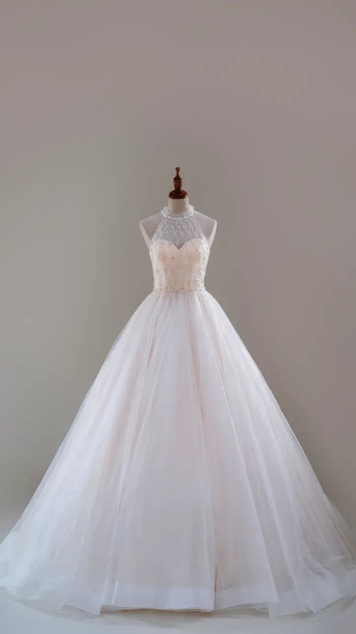 玻璃穹頂白紗禮服