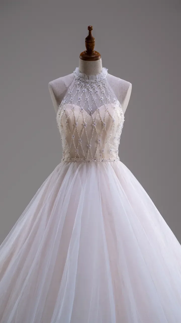 玻璃穹頂白紗禮服