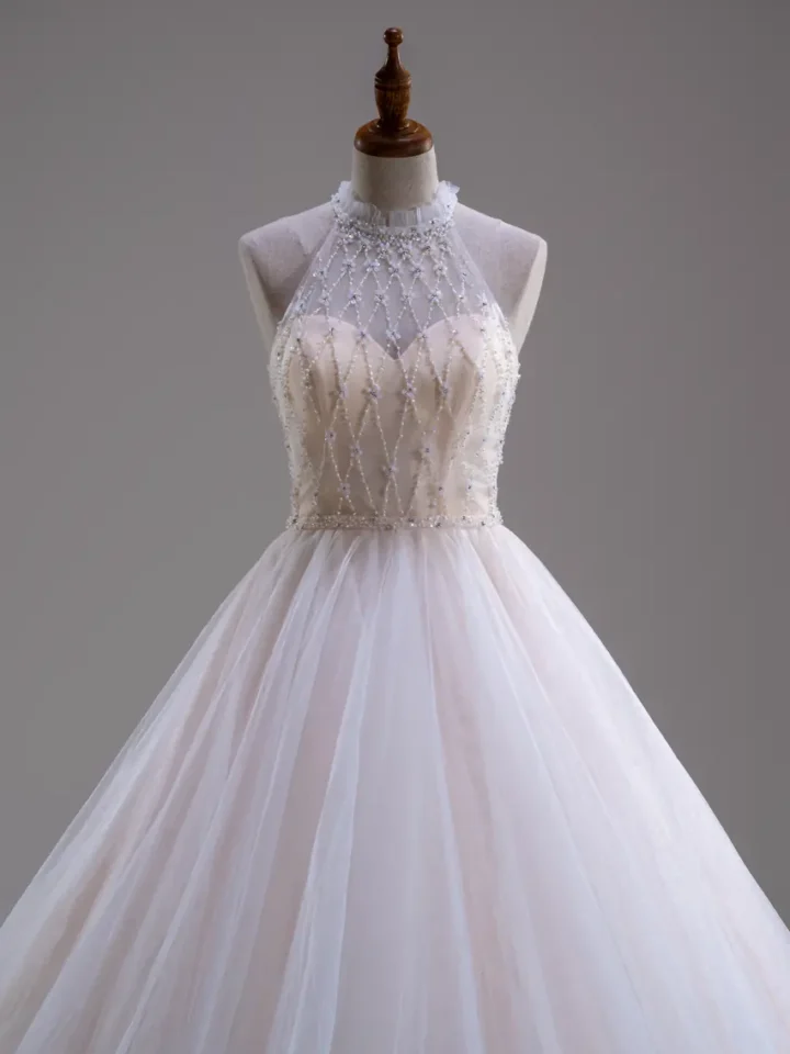 玻璃穹頂白紗禮服