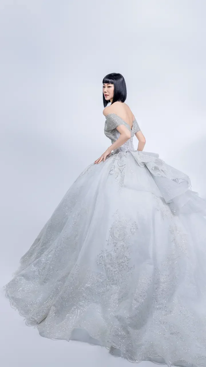 銀燼孤星白紗禮服