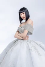 銀燼孤星白紗禮服