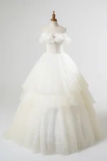 沉香羽語白紗禮服