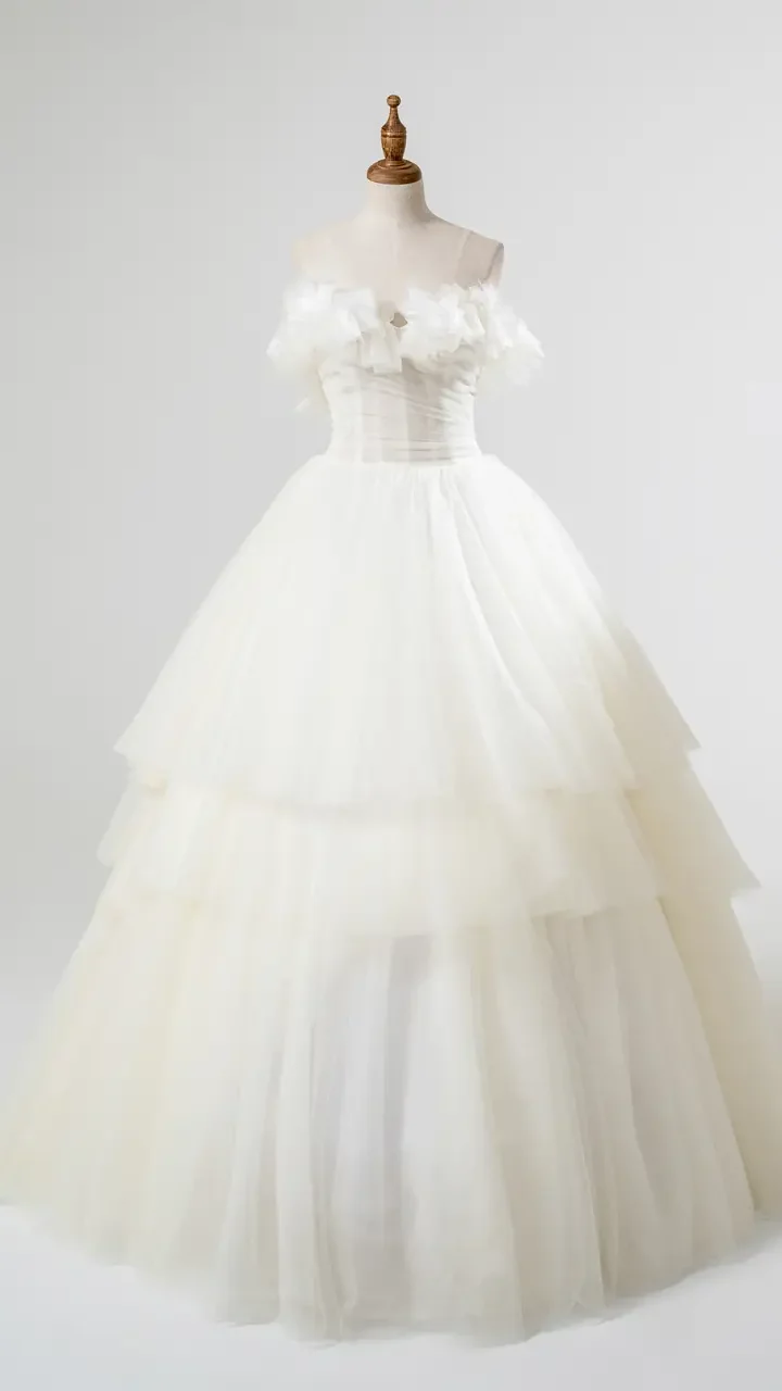 沉香羽語白紗禮服