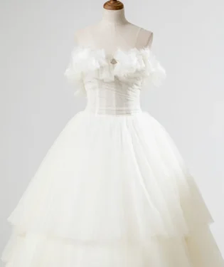 沉香羽語白紗禮服