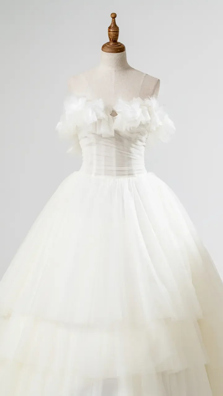 沉香羽語白紗禮服