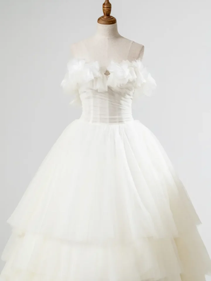 沉香羽語白紗禮服