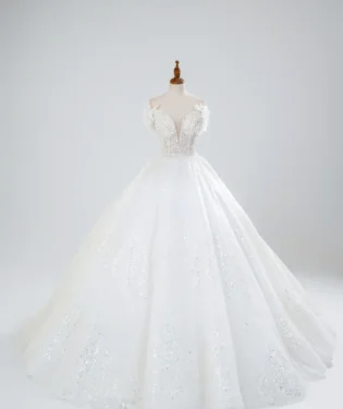 雪燦深林白紗禮服