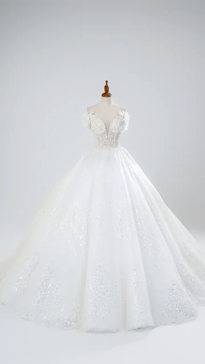 雪燦深林白紗禮服