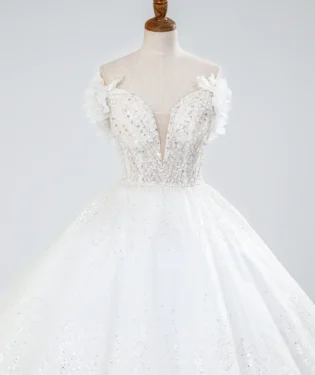 雪燦深林白紗禮服