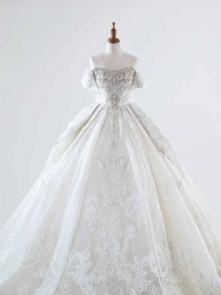 銀譜序曲白紗禮服