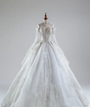 銀結界白紗禮服