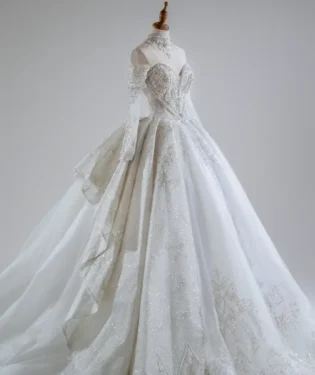 銀結界白紗禮服