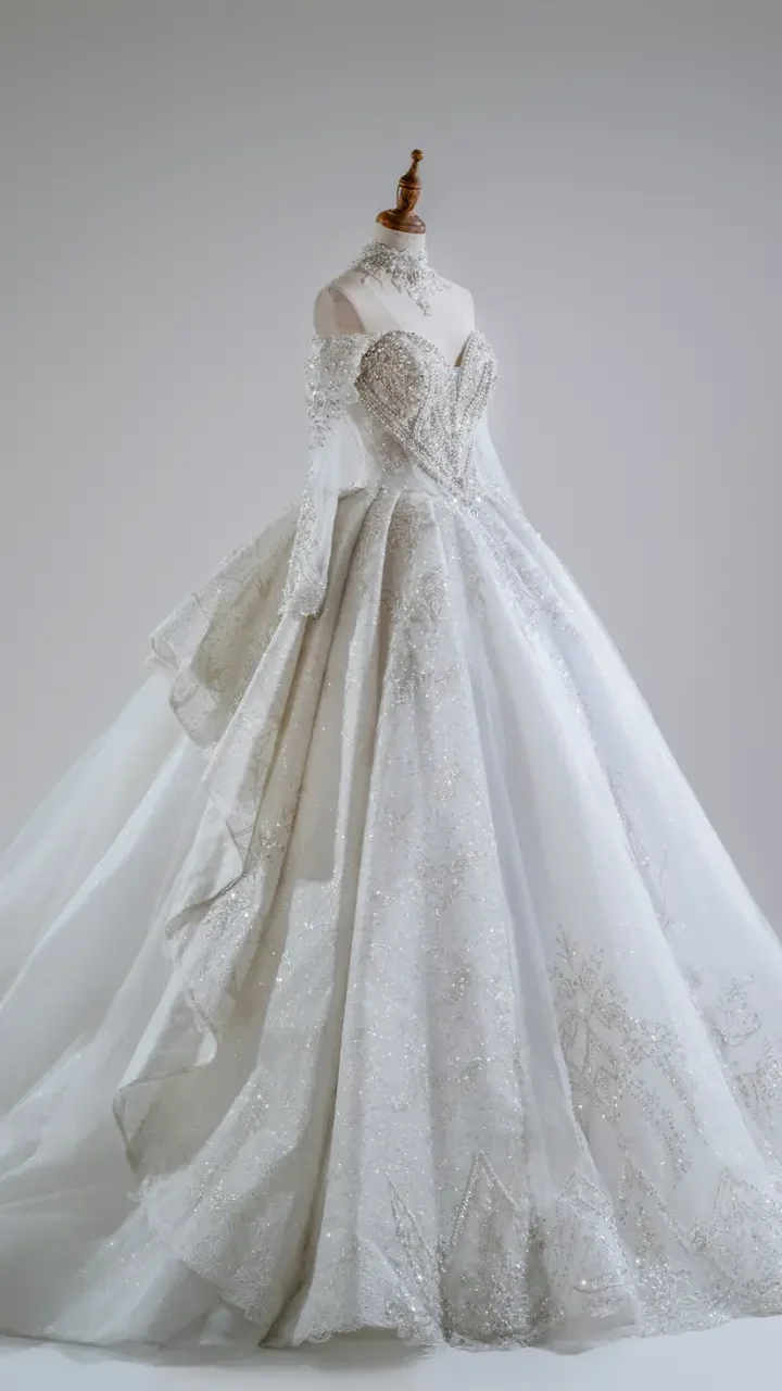 銀結界白紗禮服