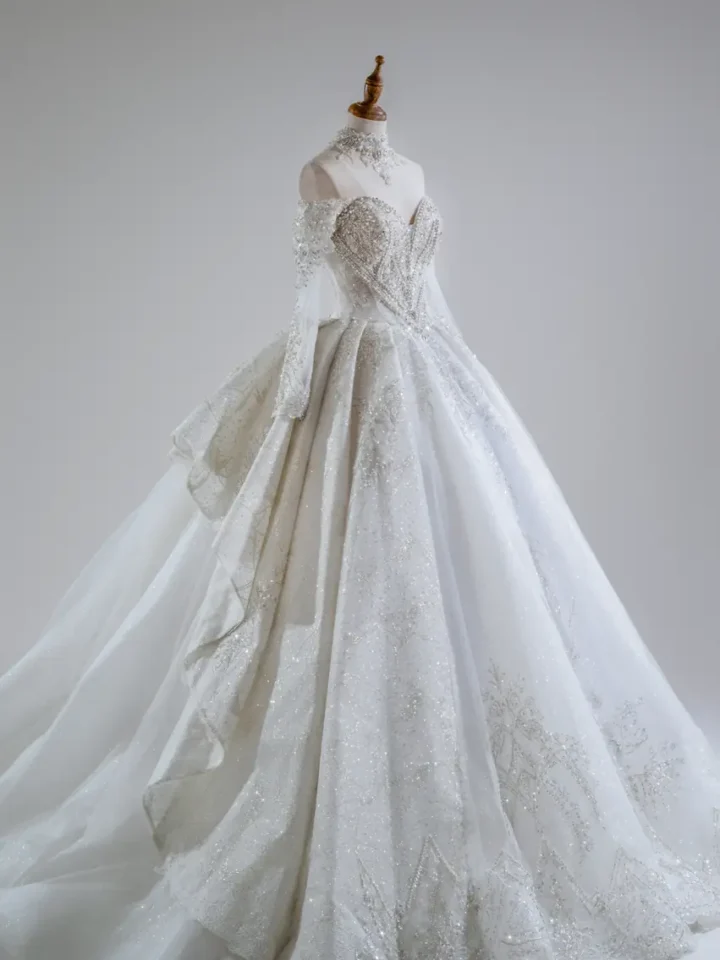 銀結界白紗禮服