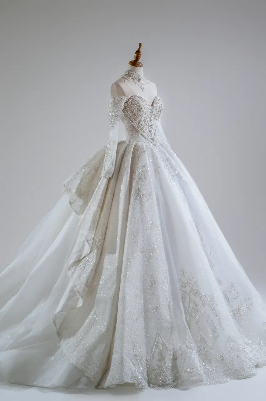 銀結界白紗禮服