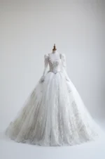 銀燼詠嘆白紗禮服