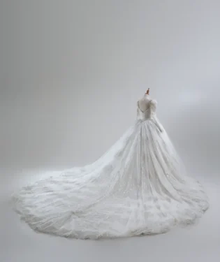 銀燼詠嘆白紗禮服