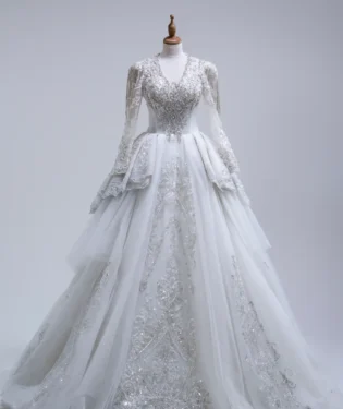 燼雪頌歌白紗禮服