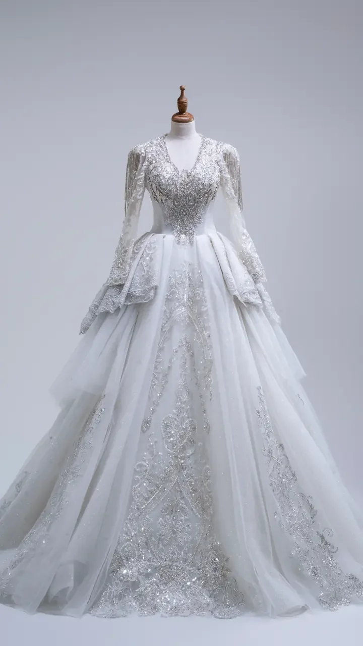 燼雪頌歌白紗禮服