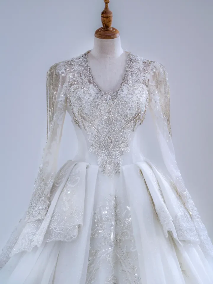 燼雪頌歌白紗禮服