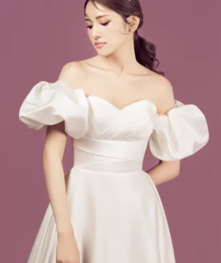 靜語輪廓白紗禮服