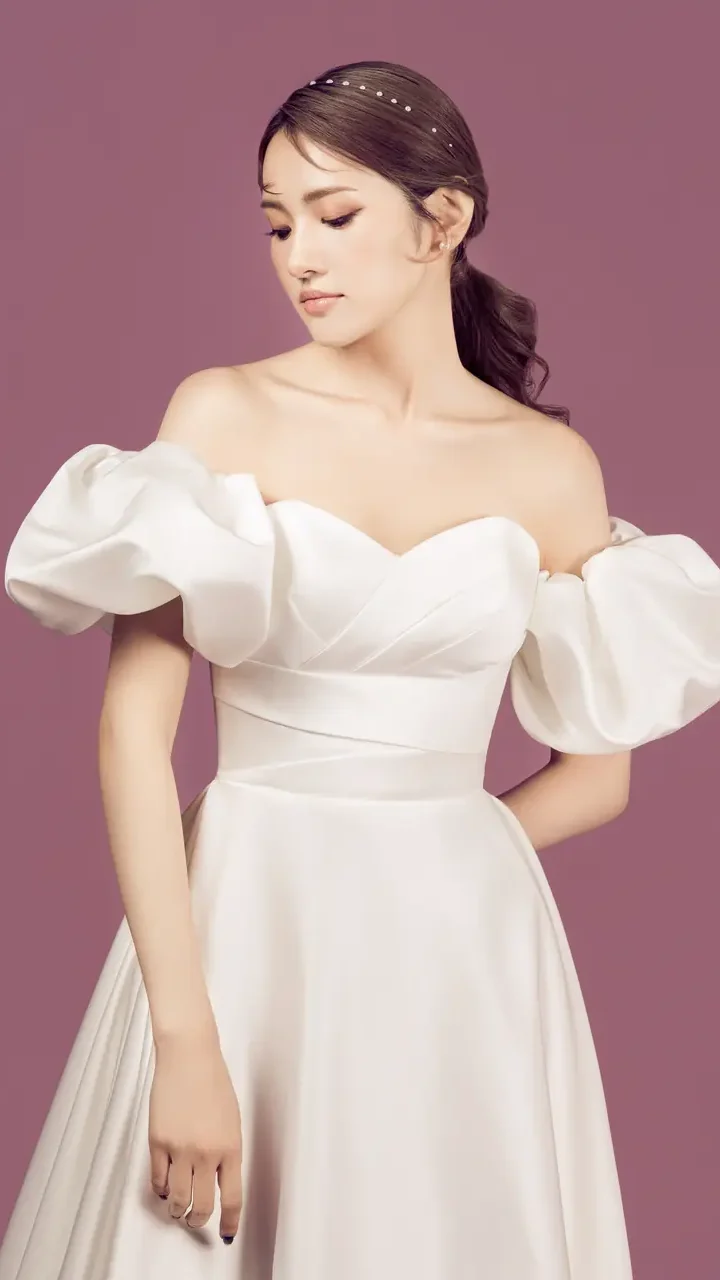 靜語輪廓白紗禮服