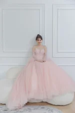 玫瑰脈息晚宴禮服