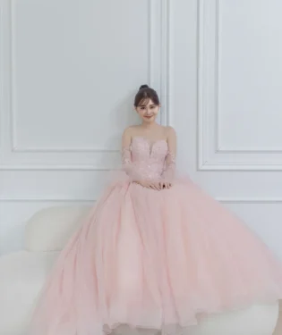 玫瑰脈息晚宴禮服