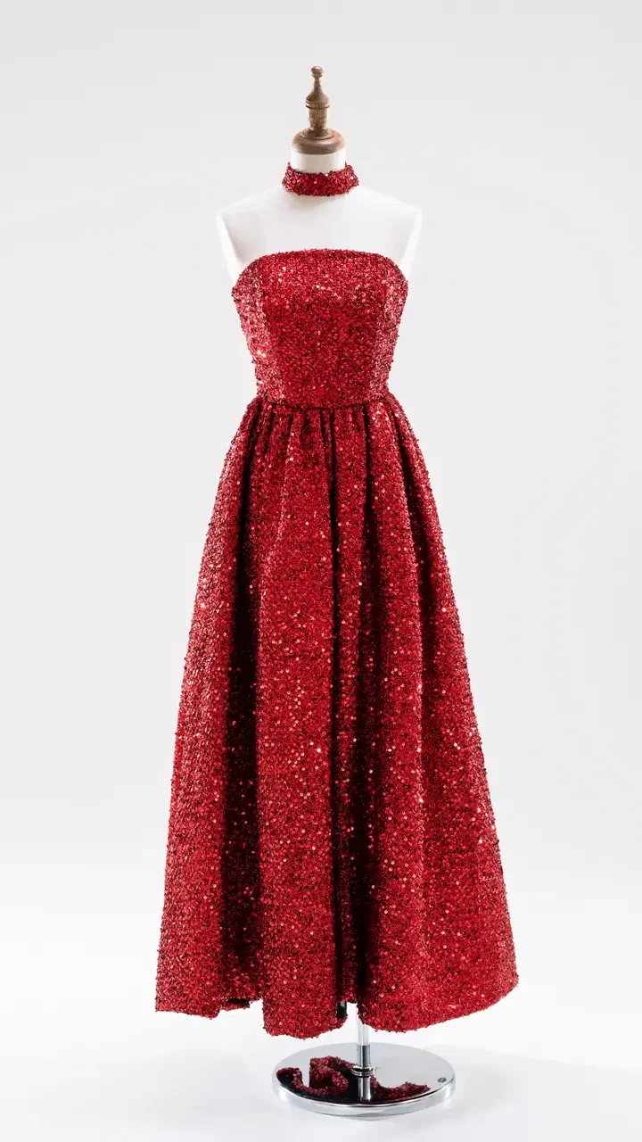 紅鎏焰光晚宴禮服