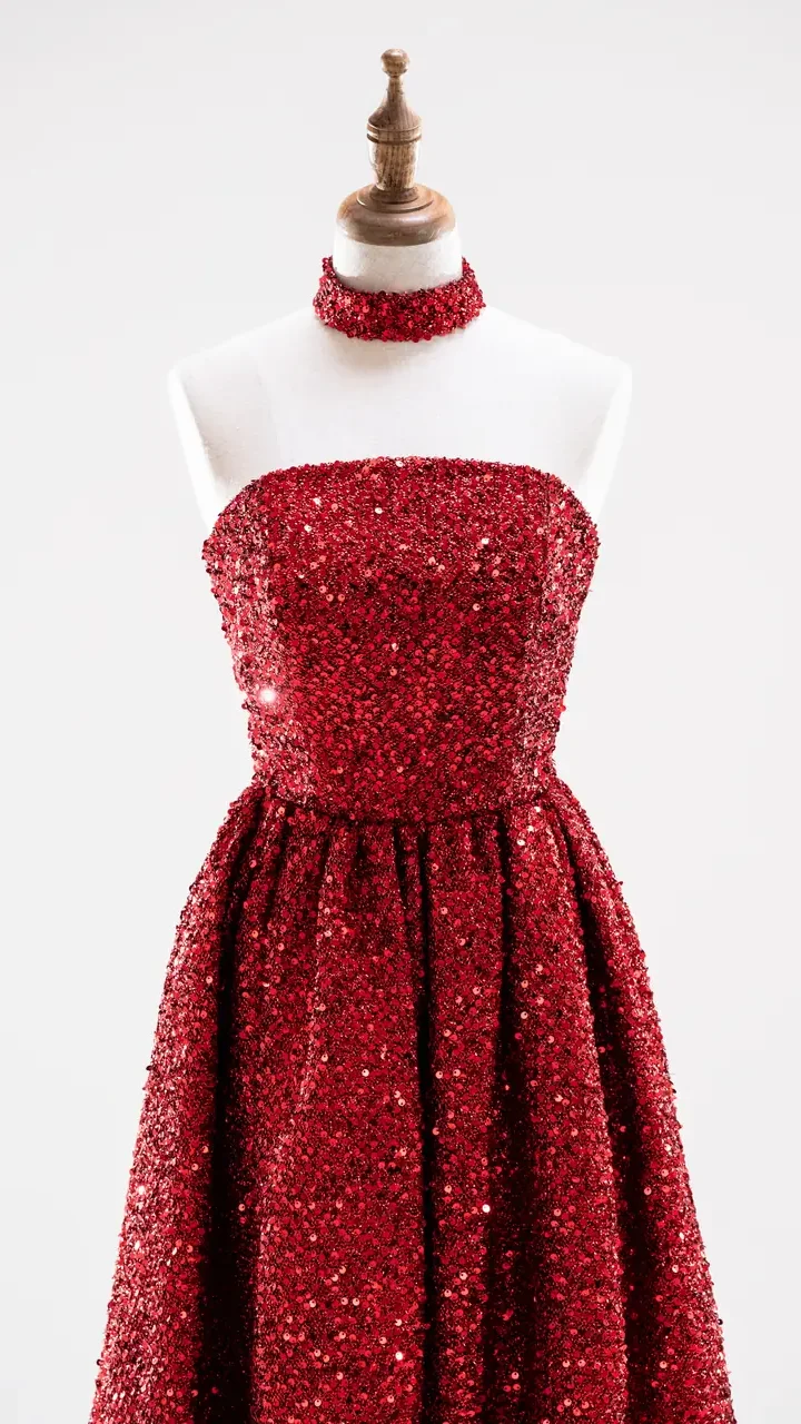 紅鎏焰光晚宴禮服