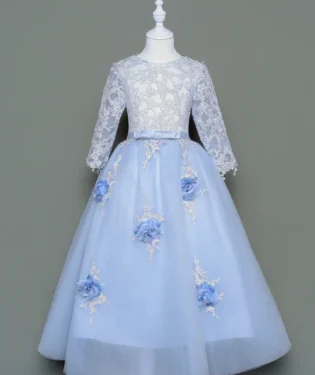 藍瓷花語花童禮服