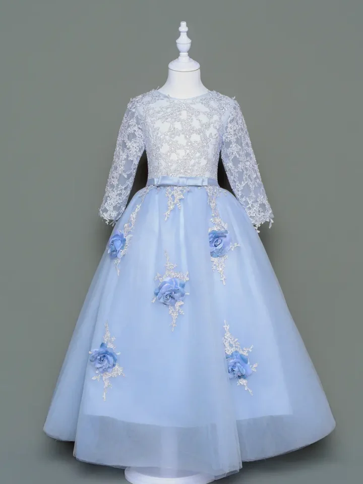 藍瓷花語花童禮服