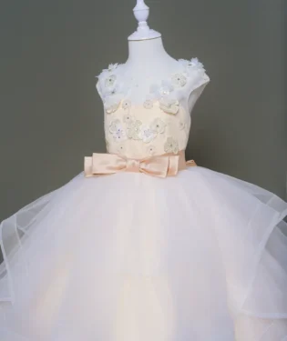 梔語白紗花童禮服