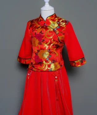 囍語紅蓮花童禮服