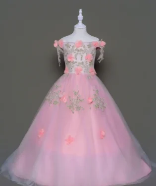 玫露花影花童禮服