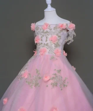 玫露花影花童禮服