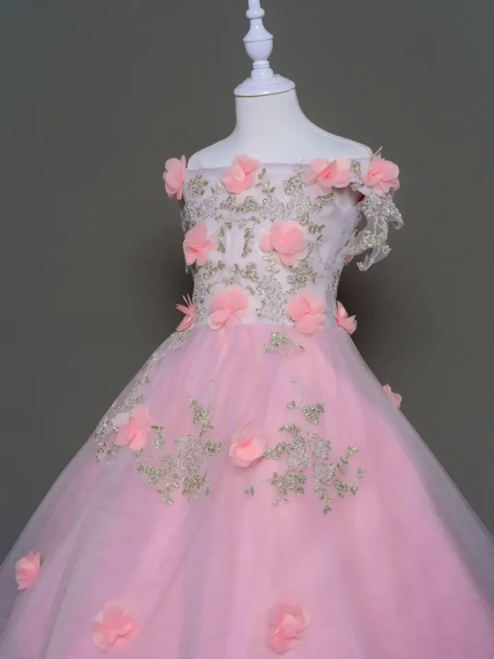 玫露花影花童禮服