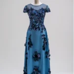 暮藍花影媽媽禮服