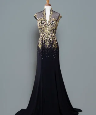 夜燄鏤金媽媽禮服
