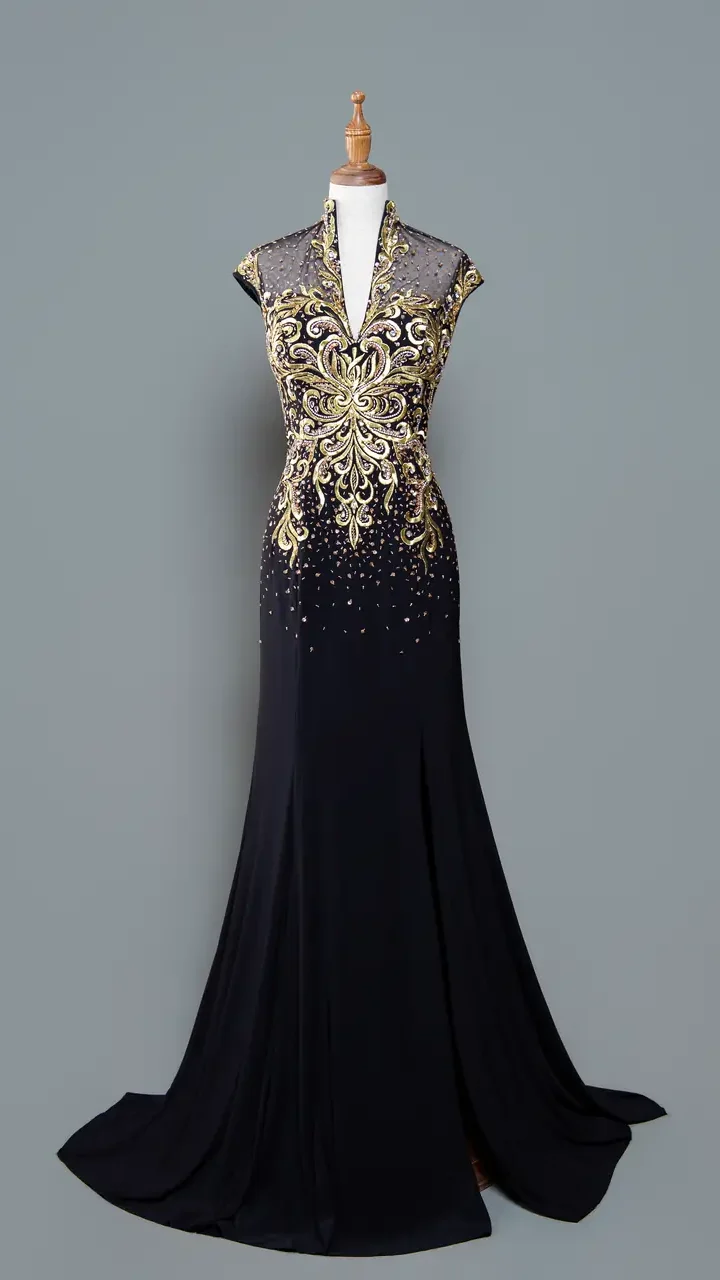 夜燄鏤金媽媽禮服