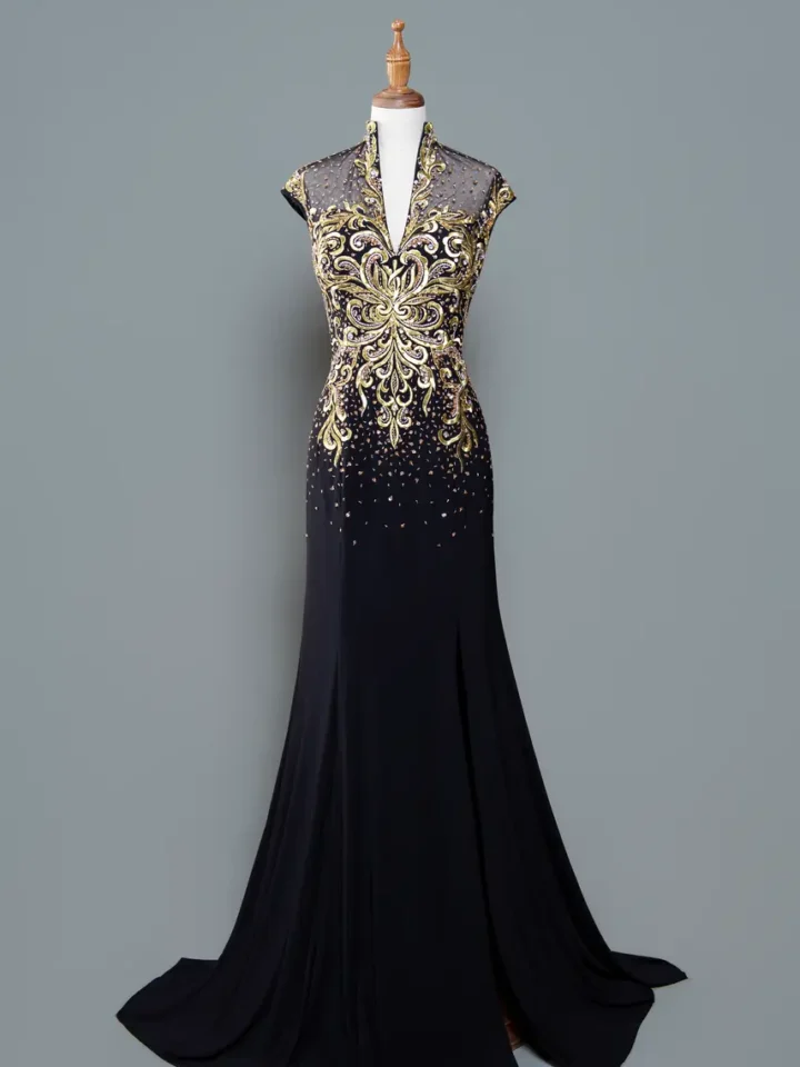 夜燄鏤金媽媽禮服