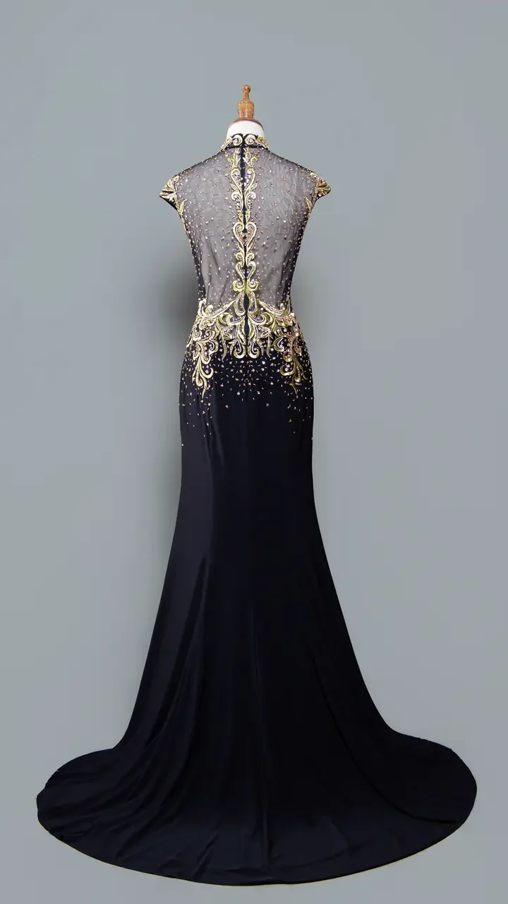 夜燄鏤金媽媽禮服